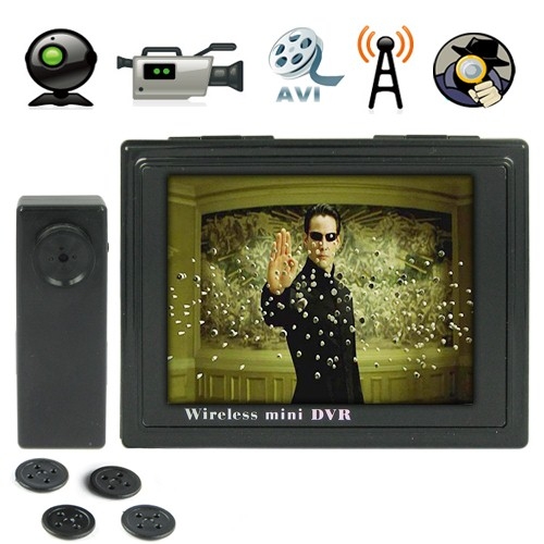 2.4GHz Wireless Recroding Buttom Camera + 4CH 3.5 Inch Wireless Receiver - Click Image to Close